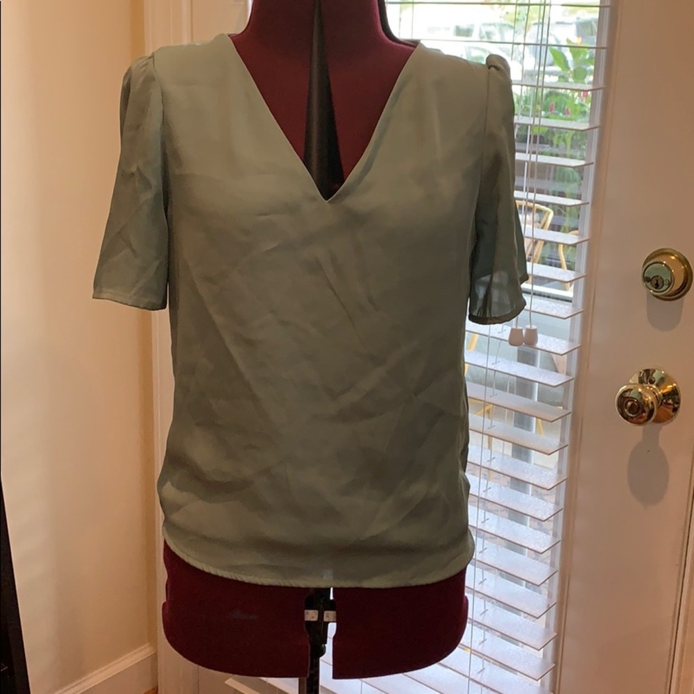 Express mint short sleeve shell